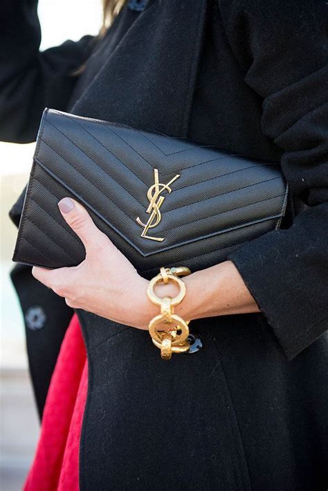 ysl black glitter clutch|authentic ysl handbag clutch.